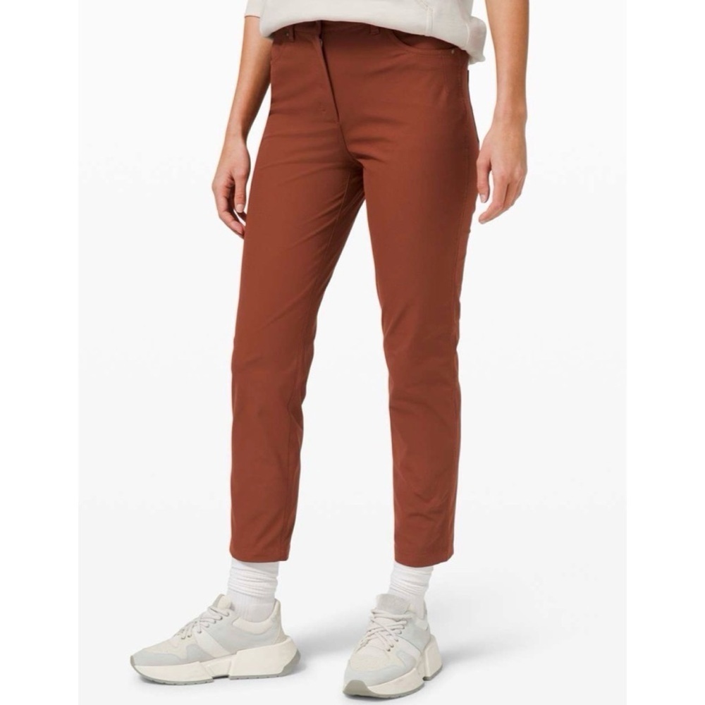 Lululemon City Sleek 5 Pocket 7/8 Pant in Dark Terracotta